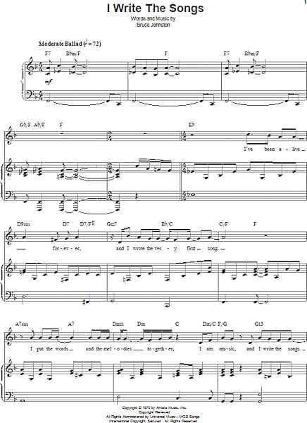 open zoom image for I Write The Songs - Piano Vocal, New, Main
