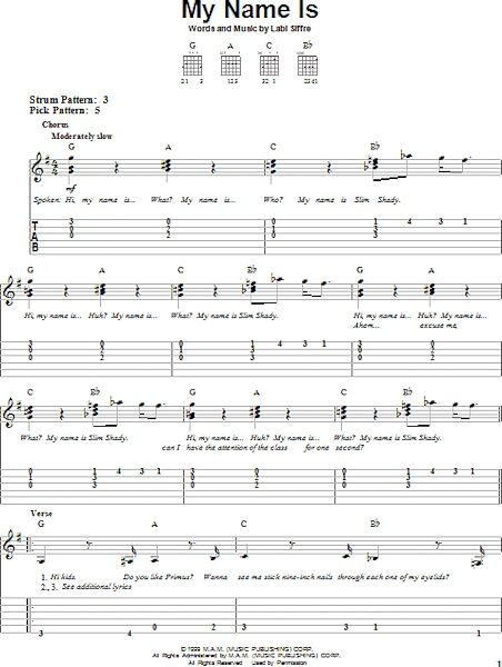 open zoom image for My Name Is - Easy Guitar with TAB, New, Main