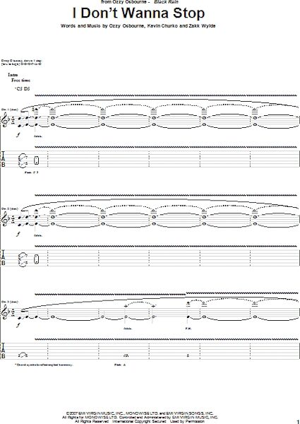 open zoom image for I Don't Wanna Stop - Guitar TAB, New, Main