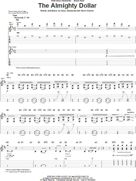 open zoom image for The Almighty Dollar - Guitar TAB, New, Main