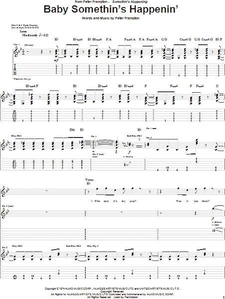 open zoom image for Baby Somethin's Happenin' - Guitar TAB, New, Main