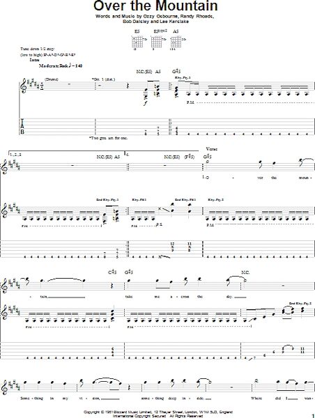 open zoom image for Over The Mountain - Guitar TAB, New, Main