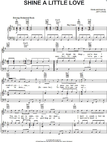 open zoom image for Shine A Little Love - Piano/Vocal/Guitar, New, Main