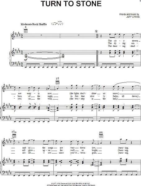 open zoom image for Turn To Stone - Piano/Vocal/Guitar, New, Main