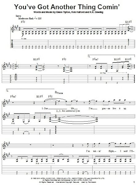 open zoom image for You've Got Another Thing Comin' - Guitar Tab Play-Along, New, Main