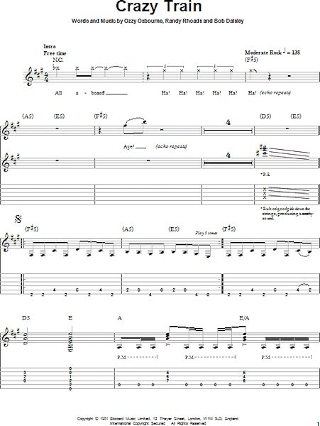 open zoom image for Crazy Train - Guitar Tab Play-Along, New, Main