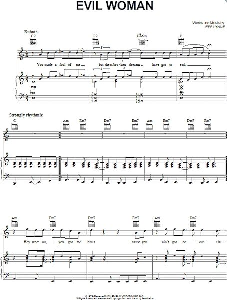 open zoom image for Evil Woman - Piano/Vocal/Guitar, New, Main
