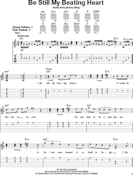 open zoom image for Be Still My Beating Heart - Easy Guitar with TAB, New, Main