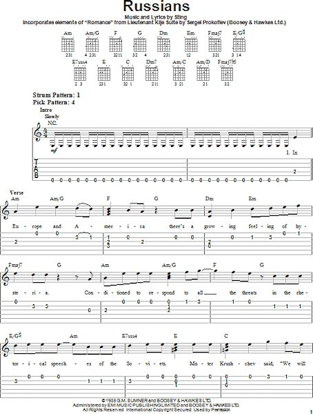 open zoom image for Russians - Easy Guitar with TAB, New, Main