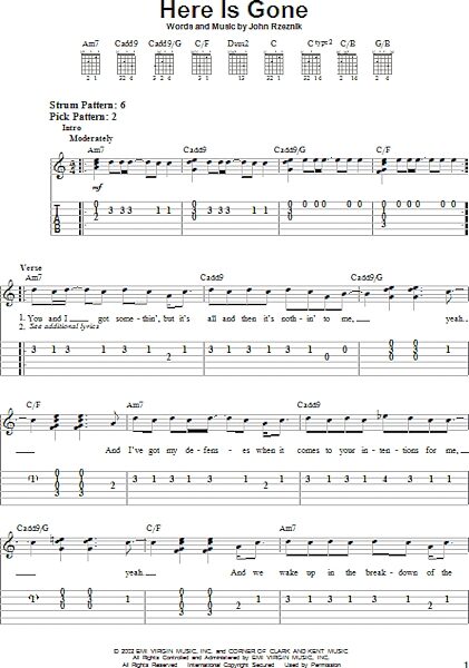open zoom image for Here Is Gone - Easy Guitar, New, Main