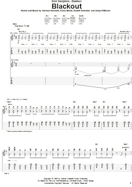 open zoom image for Blackout - Guitar TAB, New, Main