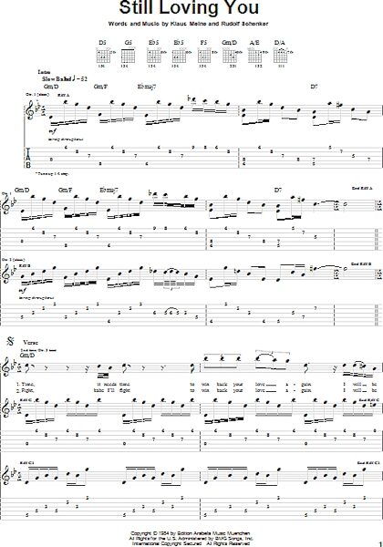 open zoom image for Still Loving You - Guitar TAB, New, Main