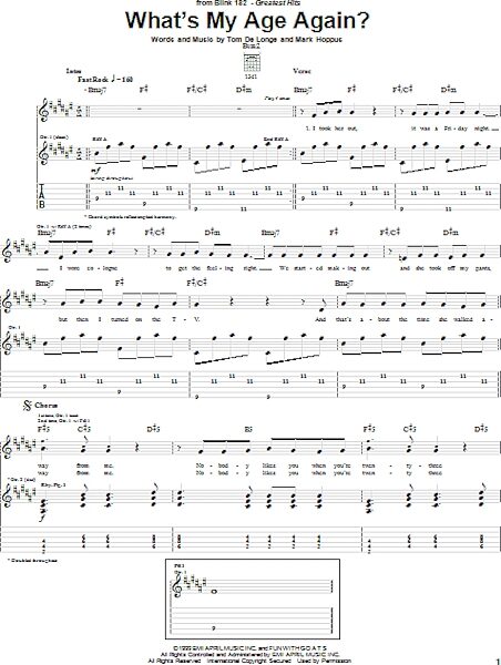 open zoom image for What's My Age Again? - Guitar TAB, New, Main