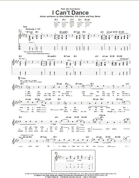 open zoom image for I Can't Dance - Guitar TAB, New, Main
