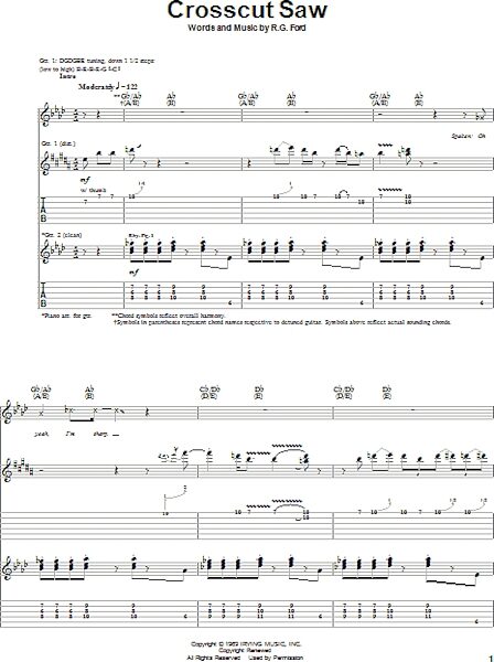 open zoom image for Crosscut Saw - Guitar TAB, New, Main