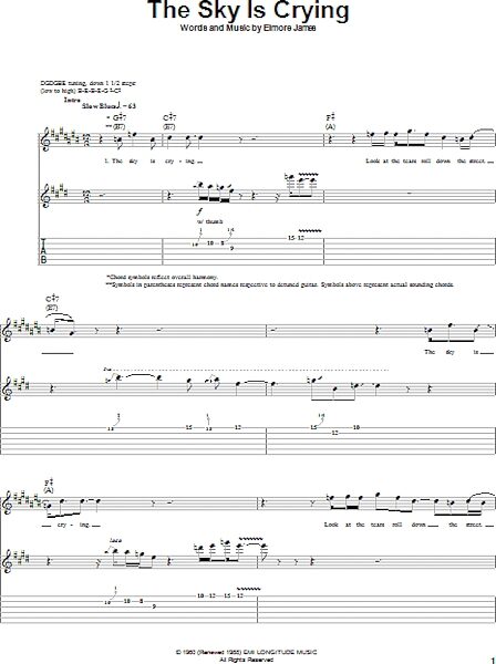 open zoom image for The Sky Is Crying - Guitar TAB, New, Main