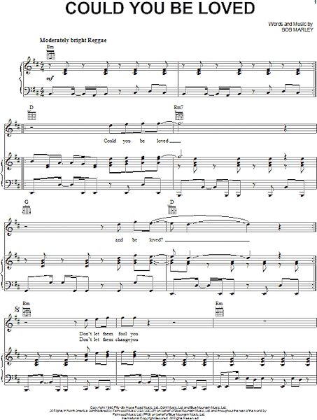 open zoom image for Could You Be Loved - Piano/Vocal/Guitar, New, Main
