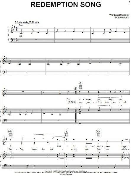 open zoom image for Redemption Song - Piano/Vocal/Guitar, New, Main