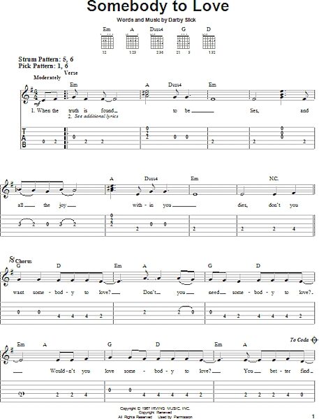 open zoom image for Somebody To Love - Easy Guitar, New, Main