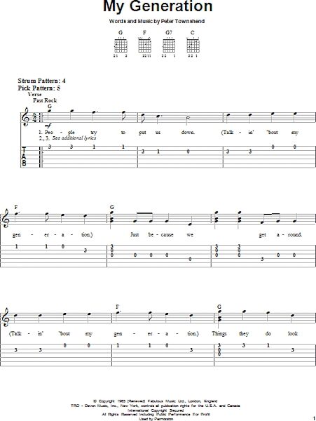 open zoom image for My Generation - Easy Guitar, New, Main