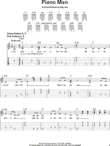 open zoom image for Piano Man - Easy Guitar, New, Main