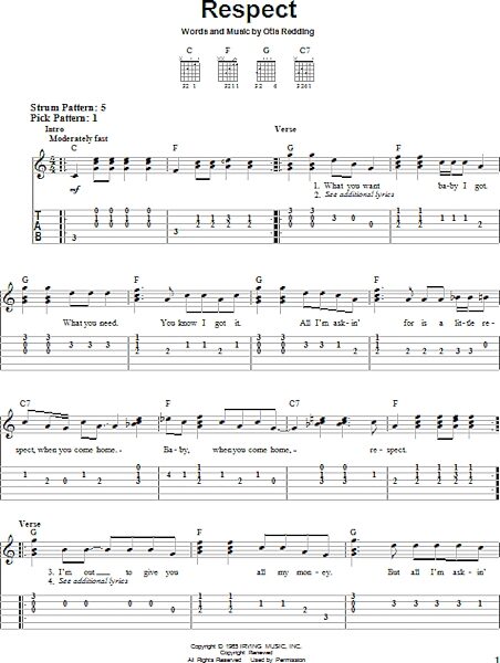 open zoom image for Respect - Easy Guitar with TAB, New, Main
