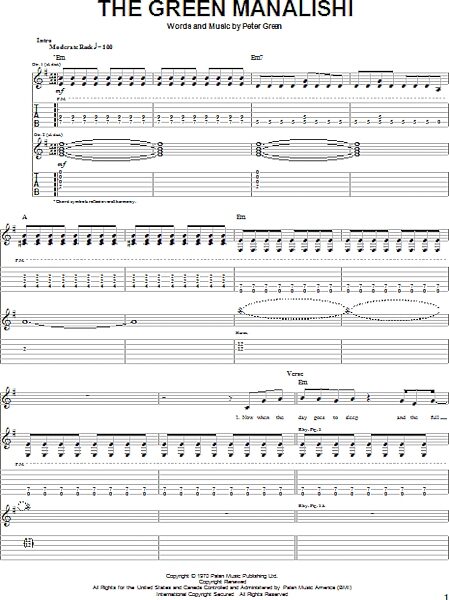 open zoom image for The Green Manalishi - Guitar TAB, New, Main