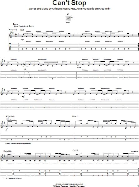 open zoom image for Can't Stop - Guitar TAB, New, Main
