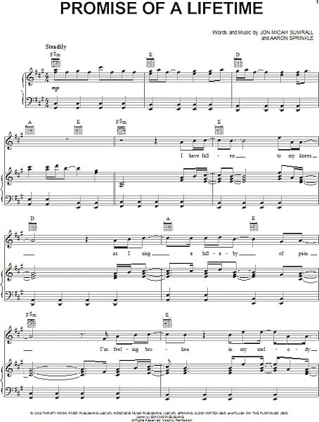 open zoom image for Promise Of A Lifetime - Piano/Vocal/Guitar, New, Main