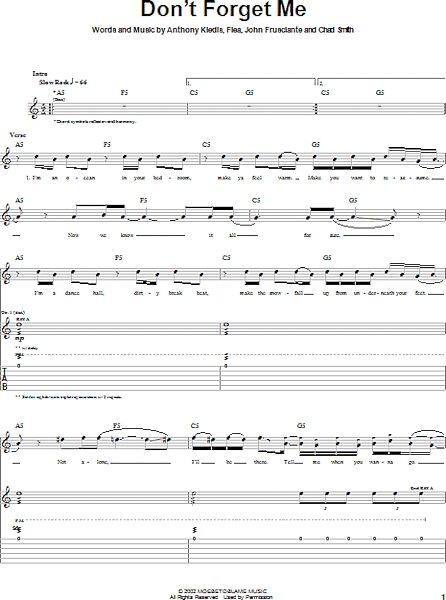 open zoom image for Don't Forget Me - Guitar TAB, New, Main