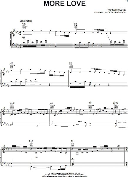 open zoom image for More Love - Piano/Vocal/Guitar, New, Main