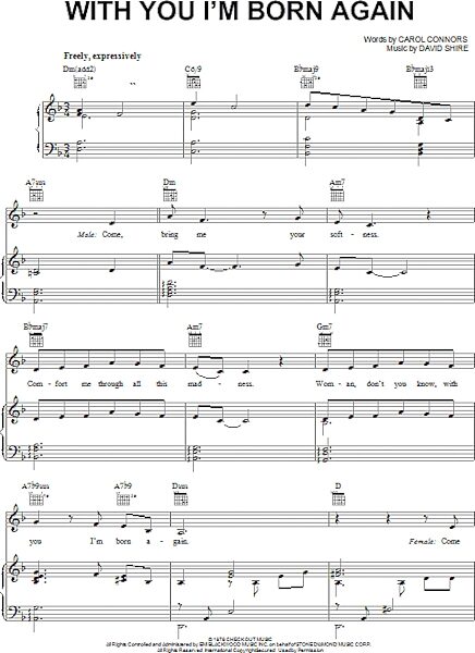 open zoom image for With You I'm Born Again - Piano/Vocal/Guitar, New, Main