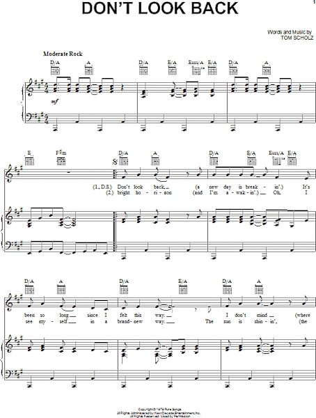 open zoom image for Don't Look Back - Piano/Vocal/Guitar, New, Main