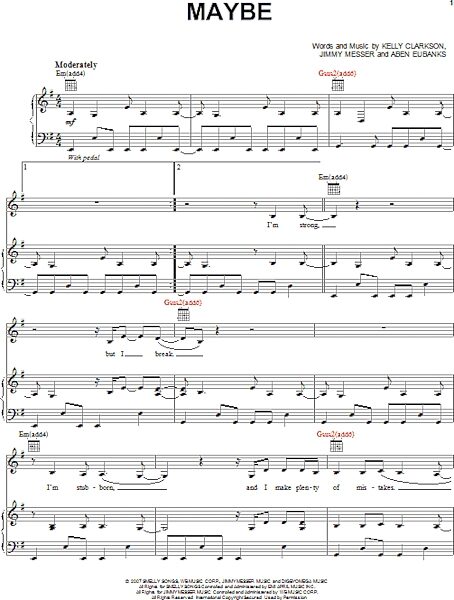 open zoom image for Maybe - Piano/Vocal/Guitar, New, Main