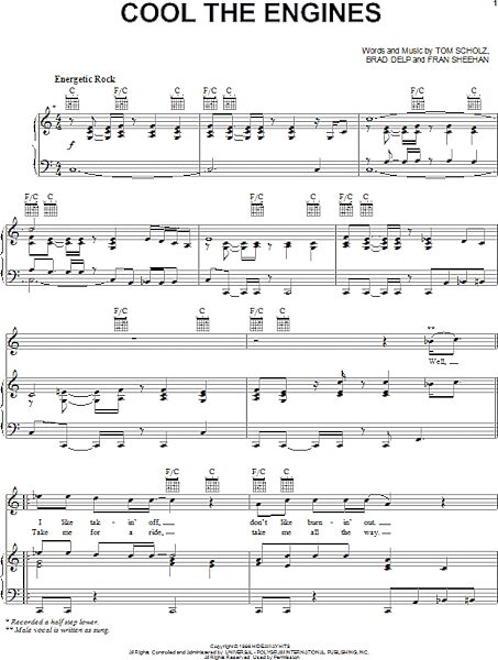 open zoom image for Cool The Engines - Piano/Vocal/Guitar, New, Main