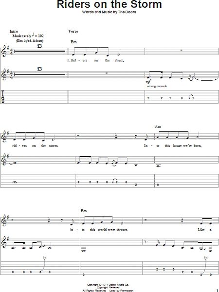 open zoom image for Riders On The Storm - Guitar Tab Play-Along, New, Main