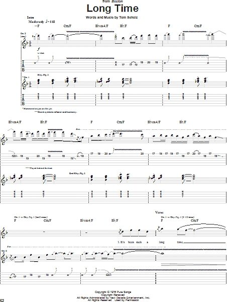 open zoom image for Long Time - Guitar TAB, New, Main