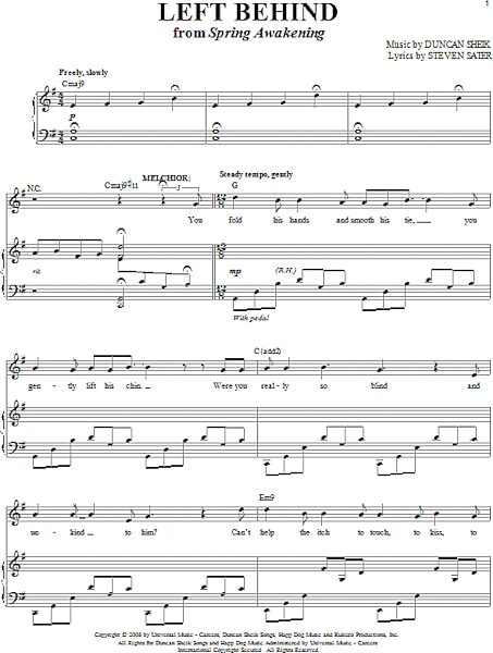 open zoom image for Left Behind - Piano Vocal, New, Main