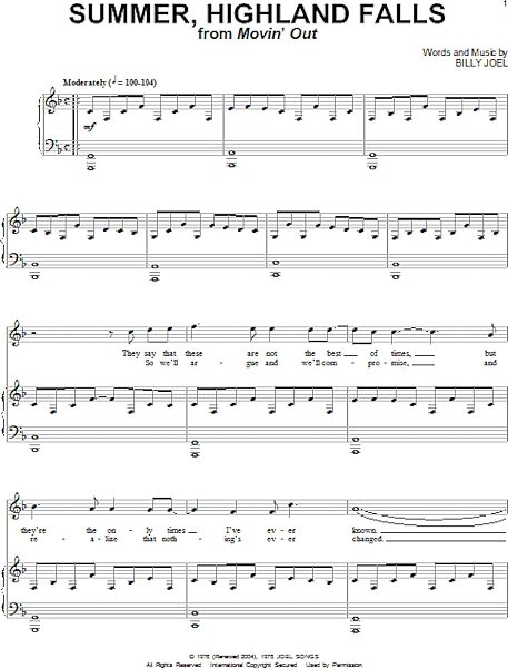 open zoom image for Summer, Highland Falls - Piano Vocal, New, Main