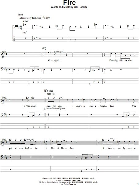 open zoom image for Fire - Bass Tab, New, Main