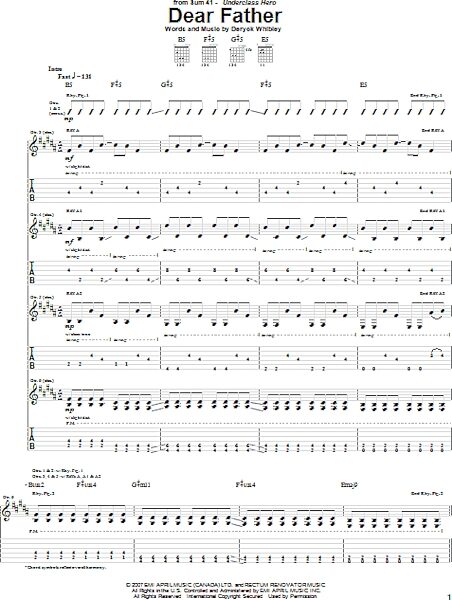open zoom image for Dear Father - Guitar TAB, New, Main