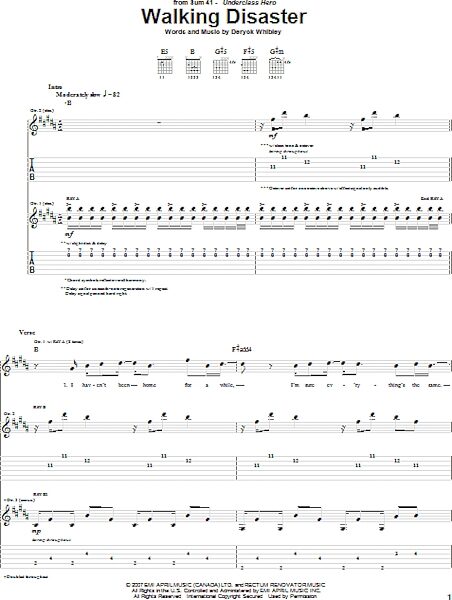 open zoom image for Walking Disaster - Guitar TAB, New, Main