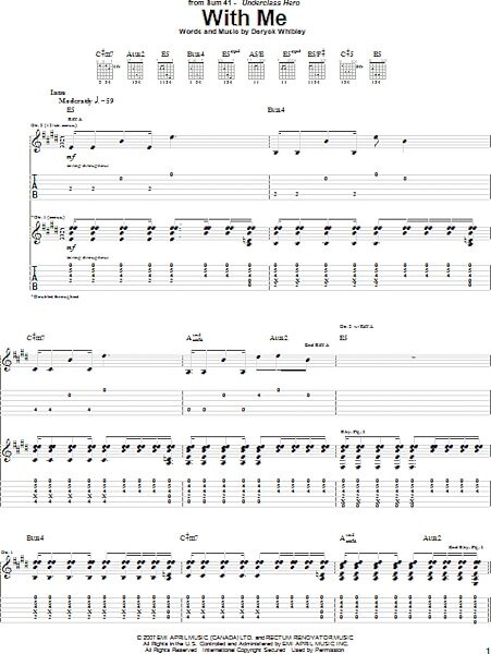 open zoom image for With Me - Guitar TAB, New, Main