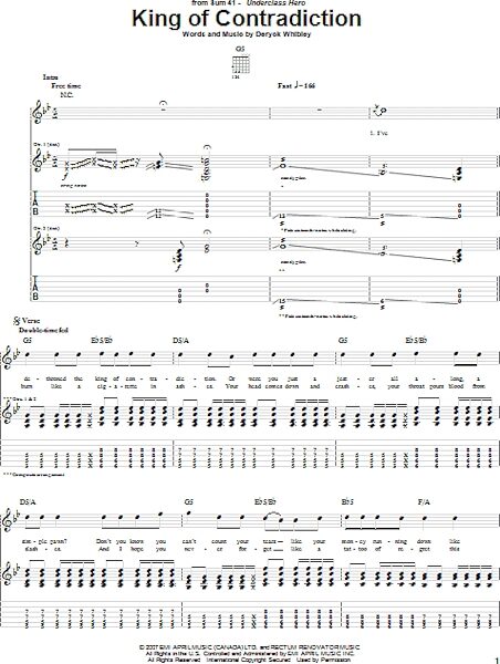open zoom image for King Of Contradiction - Guitar TAB, New, Main