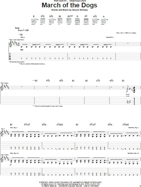 open zoom image for March Of The Dogs - Guitar TAB, New, Main