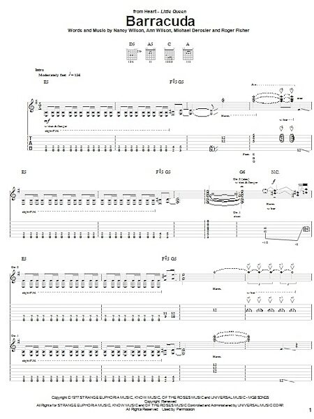 open zoom image for Barracuda - Guitar TAB, New, Main