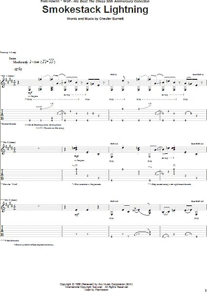 open zoom image for Smokestack Lightning - Guitar TAB, New, Main