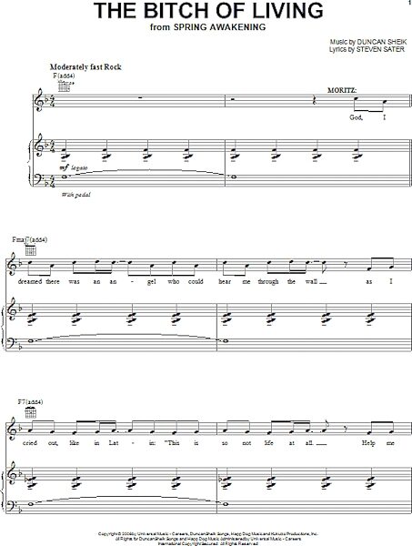 open zoom image for The Bitch Of Living - Piano/Vocal/Guitar, New, Main