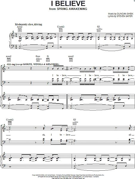 open zoom image for I Believe - Piano/Vocal/Guitar, New, Main