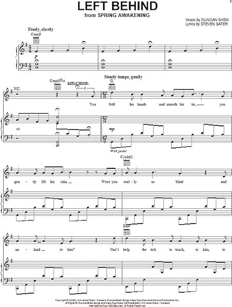 open zoom image for Left Behind - Piano/Vocal/Guitar, New, Main